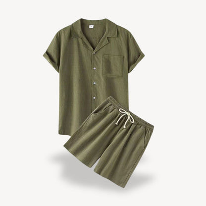 Relaxed Fit Summer Linen Shirt Pants Set