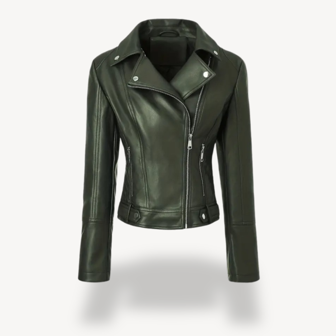 Vegan Leather Moto Jacket for Ladies