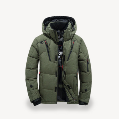 Warm Mens Padded Parka Coat with Hood