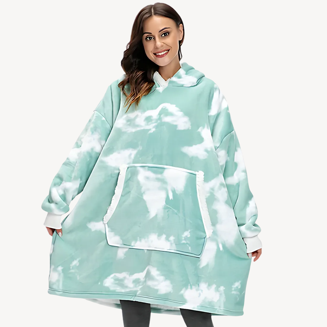 Large Colorful Hooded Throw Blanket