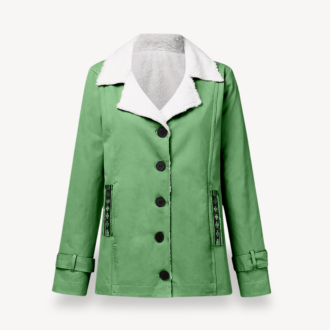 Warm Women's Button Front Fleece Coat