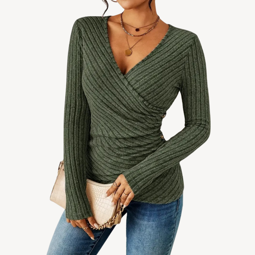 Comfortable V Neck Ladies T Shirt - OutfitLondon