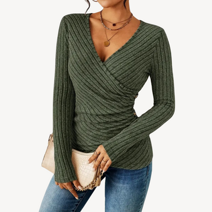 Comfortable V Neck Ladies T Shirt - OutfitLondon