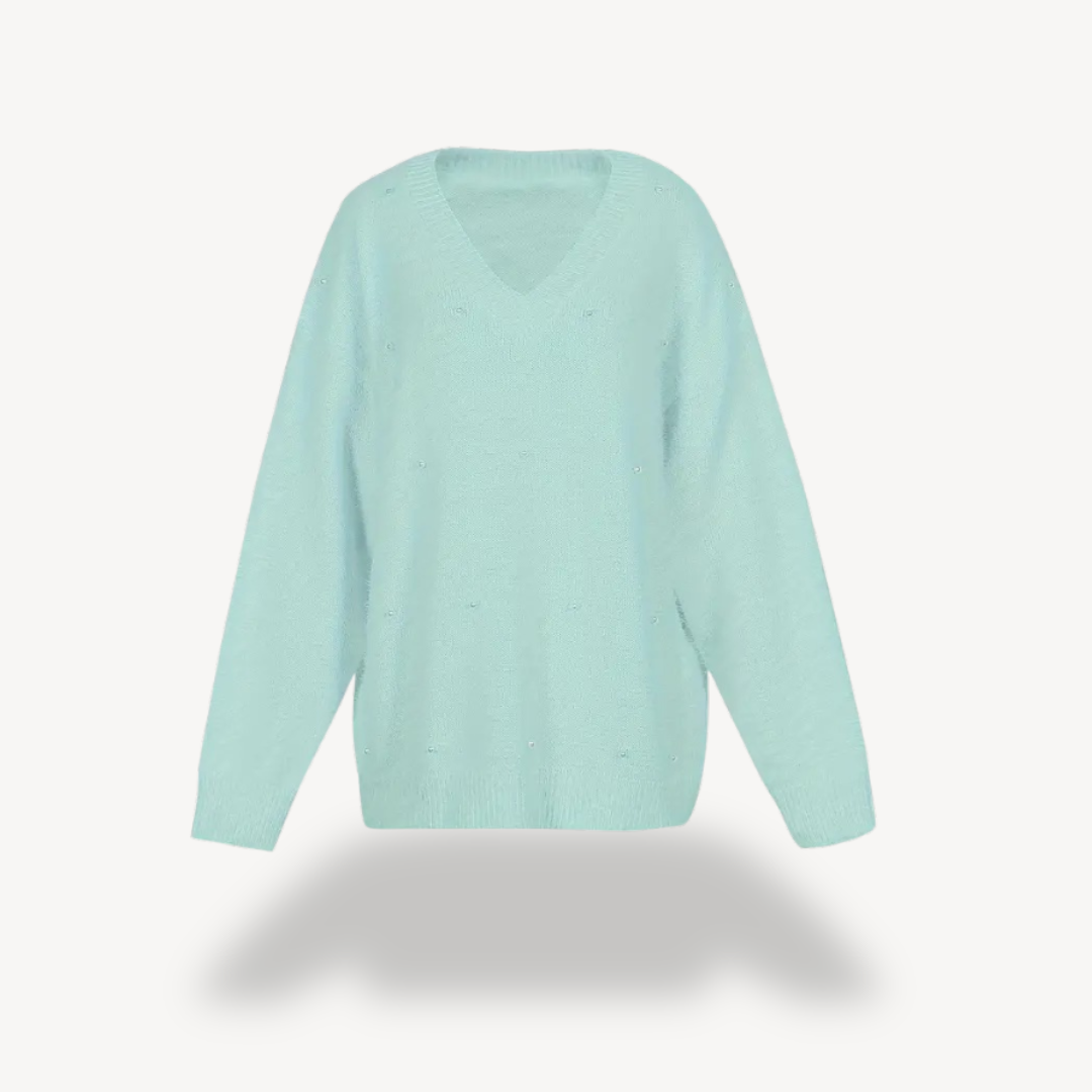 Classic V Neck Knit Sweater for Ladies
