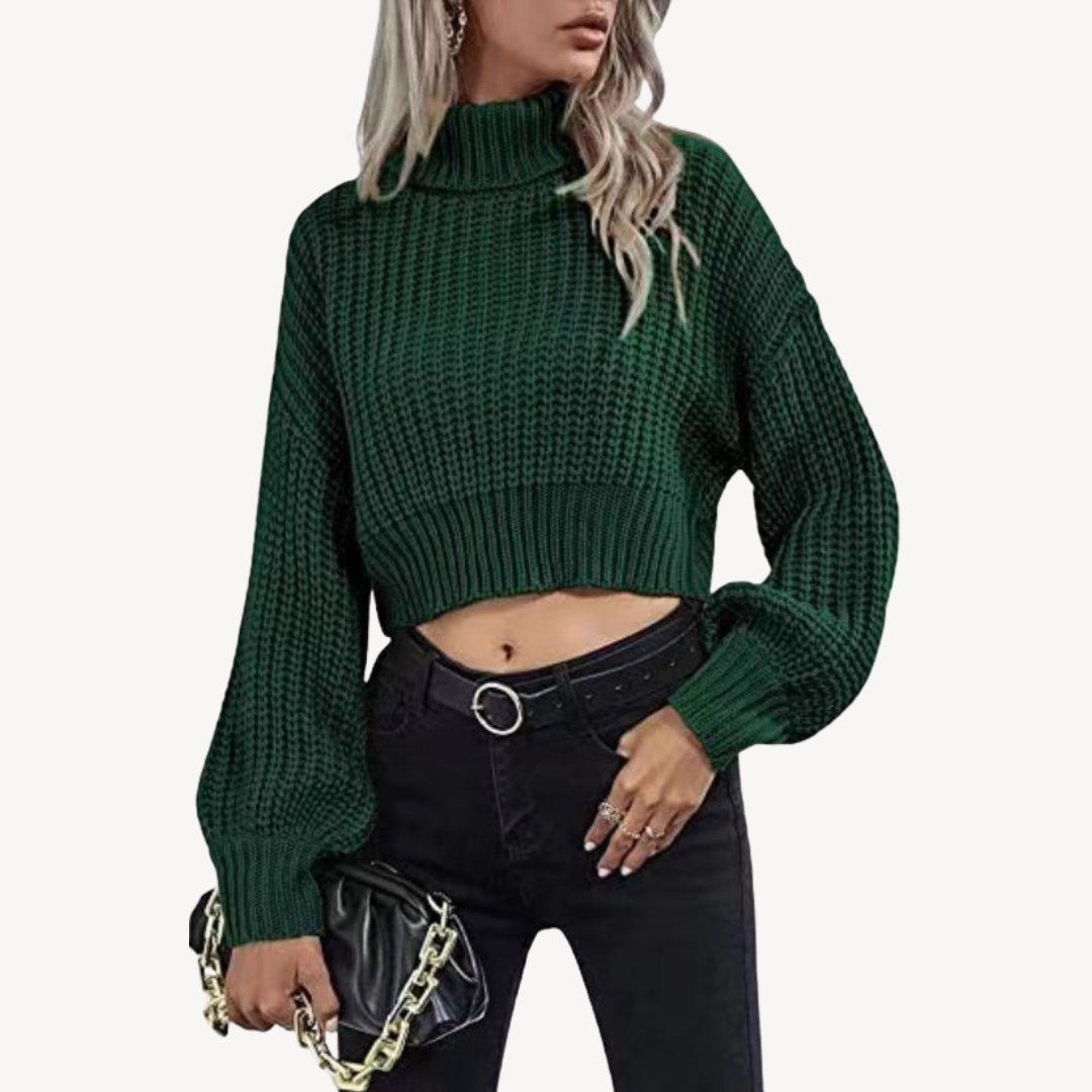 Short Fitted Knit Women's Sweater - OutfitLondon