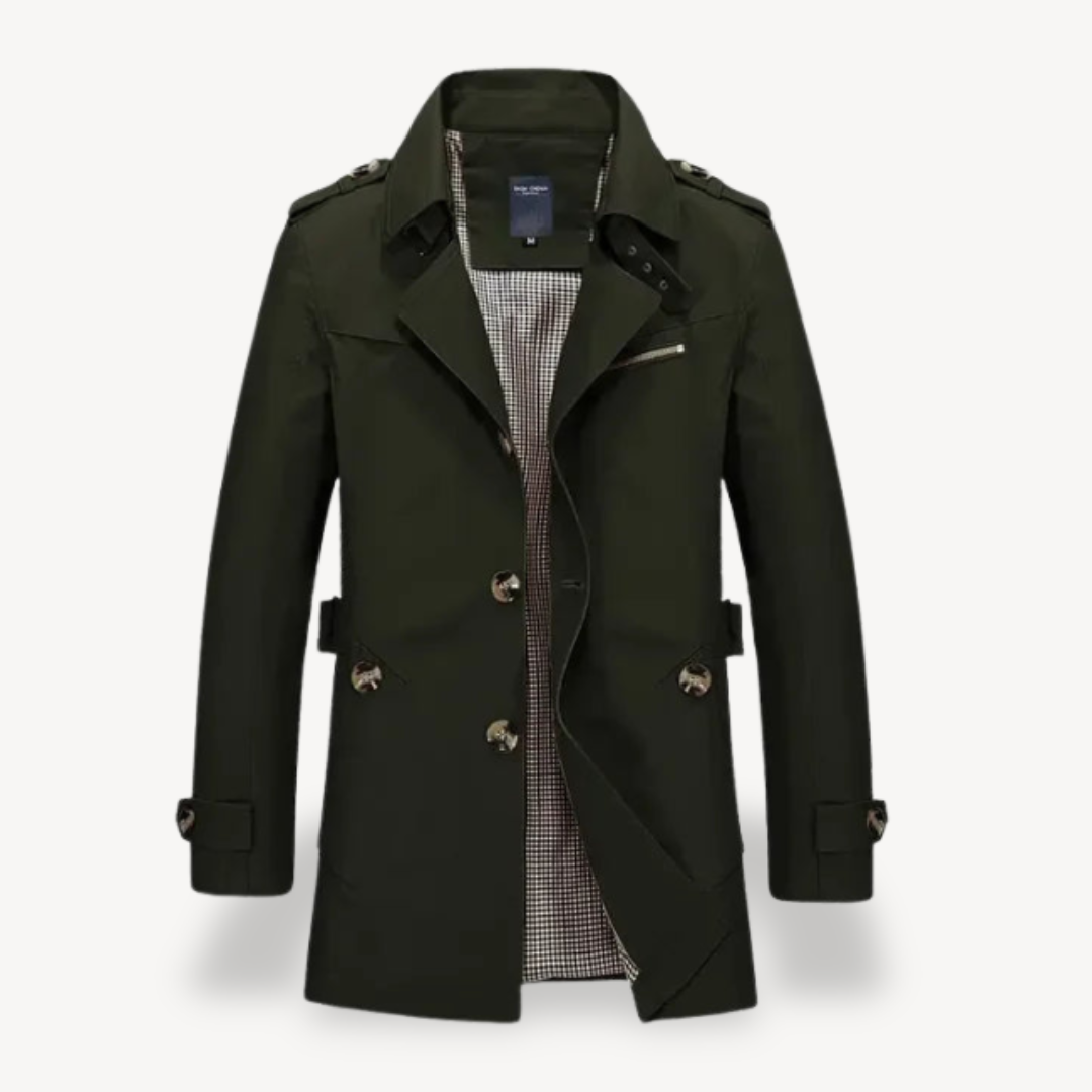 Classic Male Tailored Long Coat - OutfitLondon