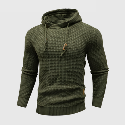 Soft Cable Knit Pullover Hooded Sweatshirt