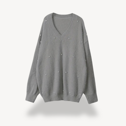 Classic V Neck Knit Sweater for Ladies