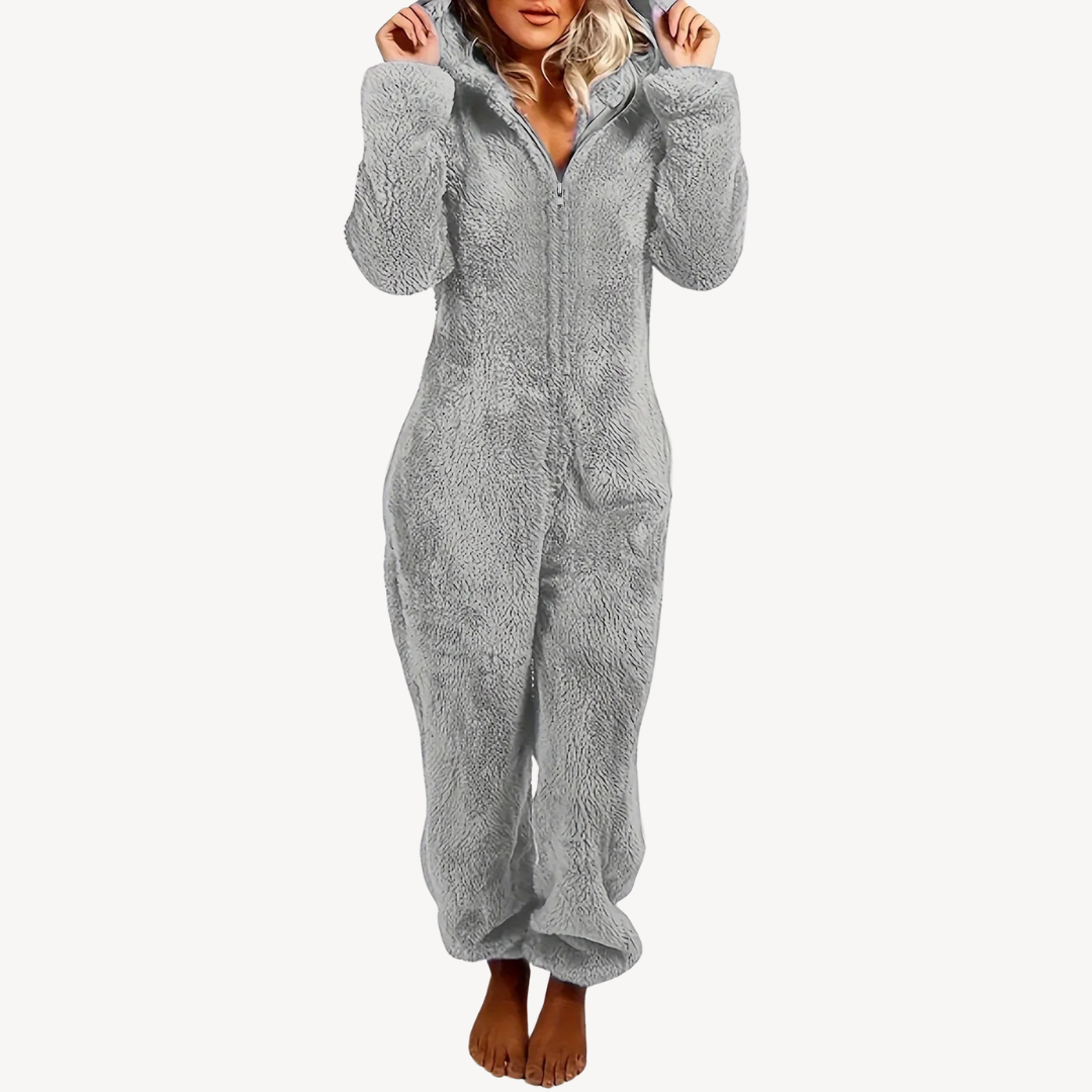 Soft Women's Fleece Jumpsuit Pajamas