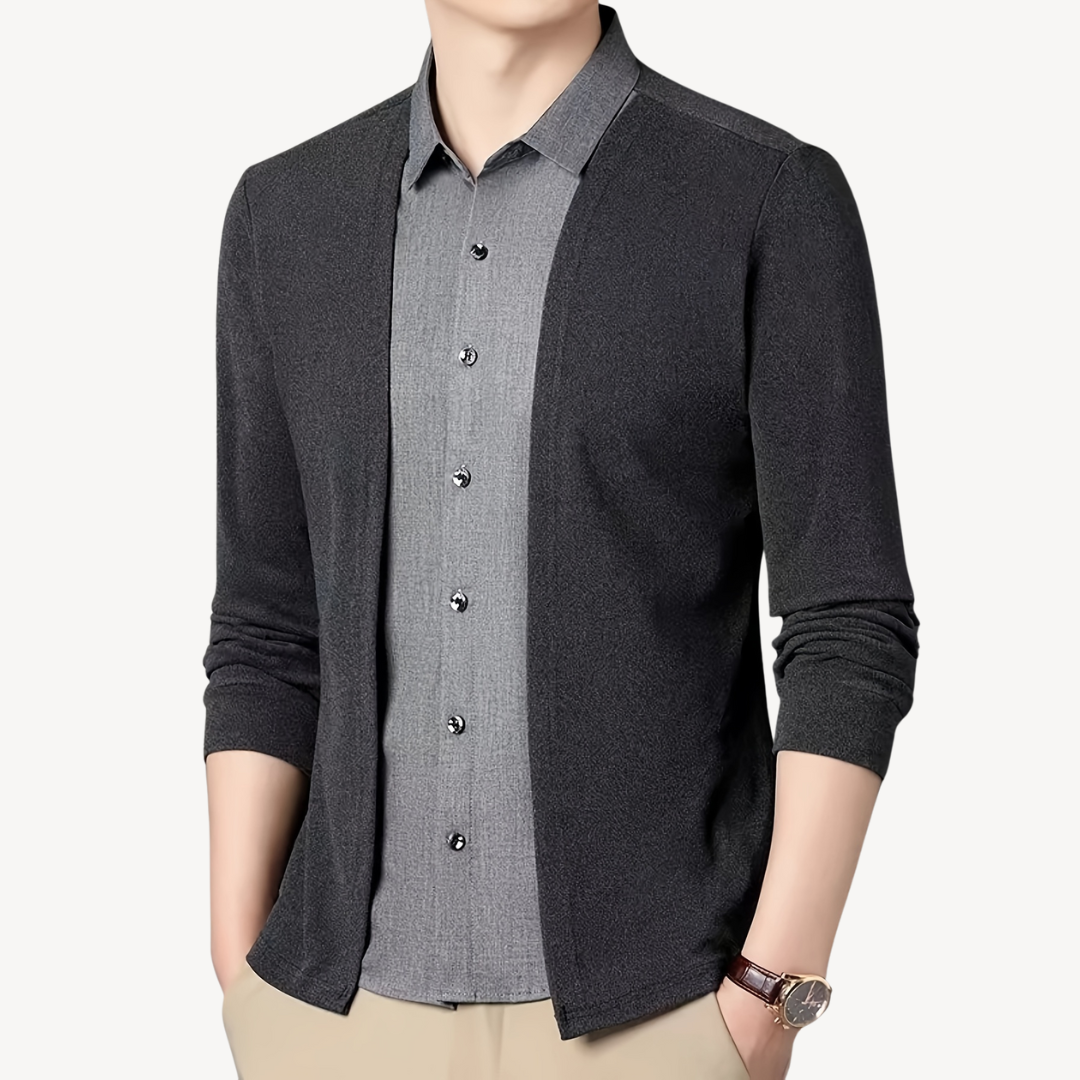 Men's Breathable Open Front Cardigan Sweater
