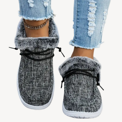 Comfortable Slip On Fuzzy Boots - OutfitLondon