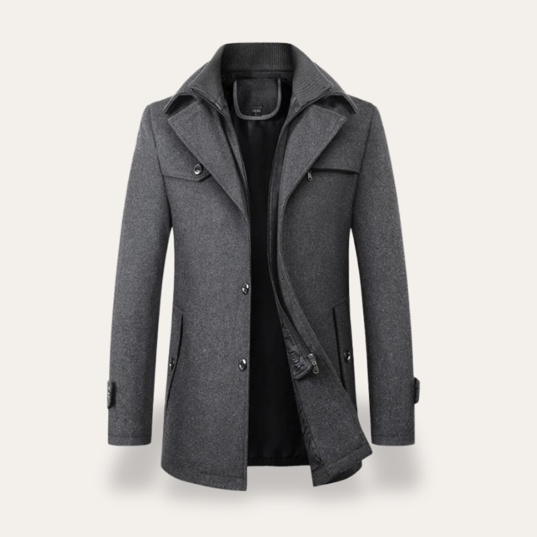 Warm Mens Parka Coat with Faux Fur Collar