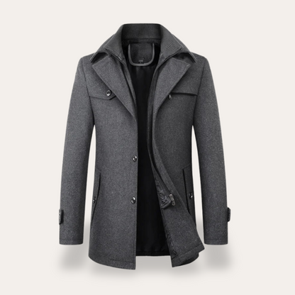 Warm Mens Parka Coat with Faux Fur Collar