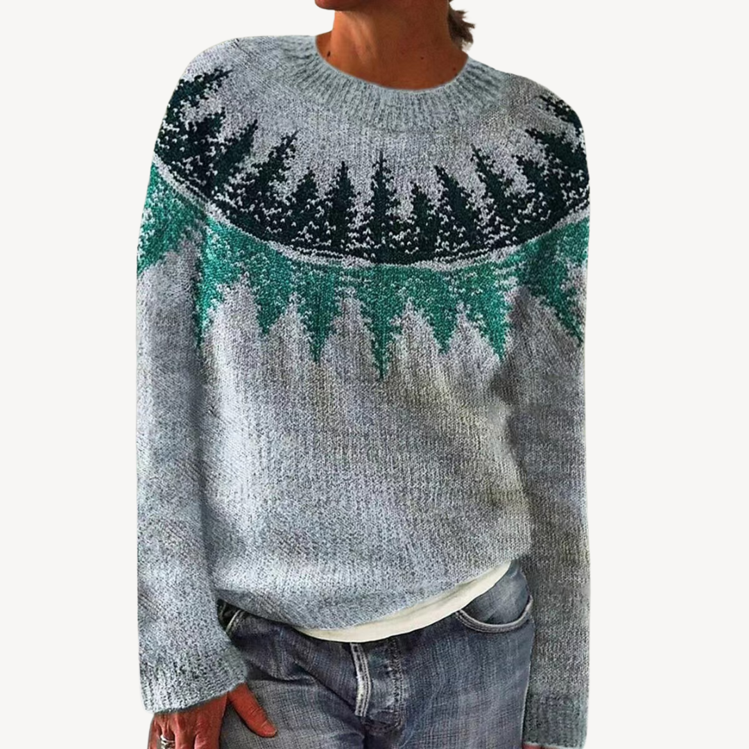 Pretty Flower Knit Sweater for Ladies