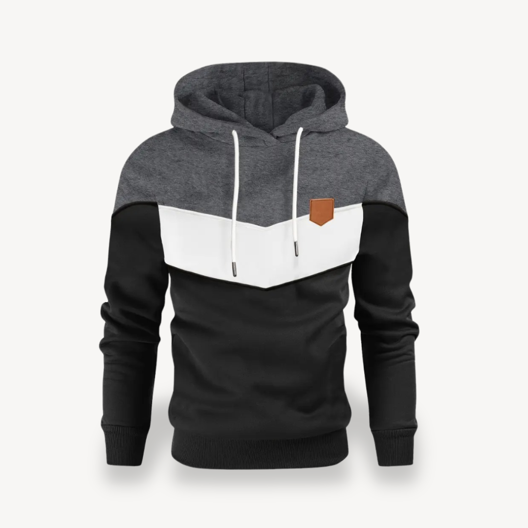 Fashionable Contrast Hooded Sweatshirt