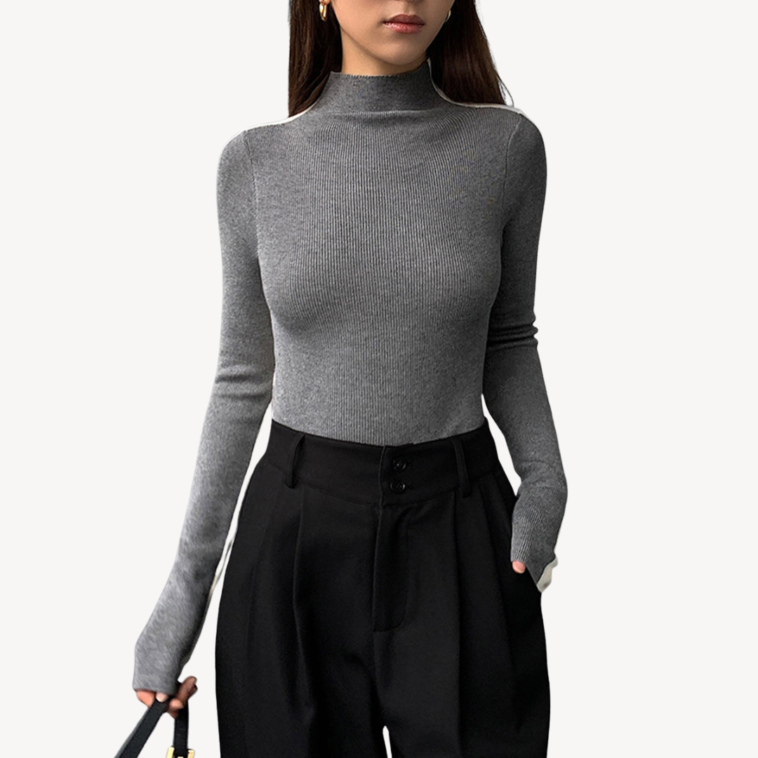 Ladies Classic Dual Color Sweater Top - OutfitLondon