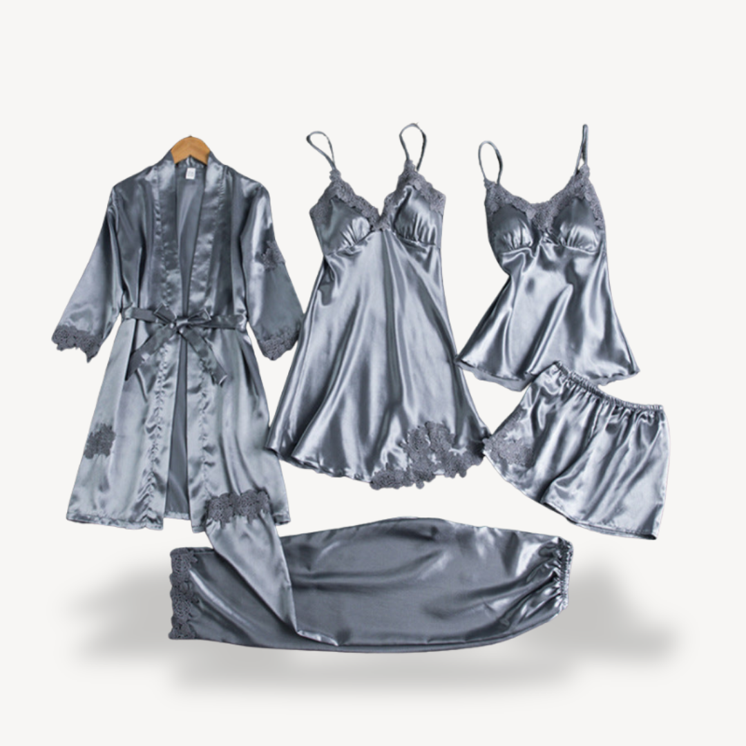 Silky Smooth Nightwear Set with Kimono Robe