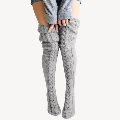 Warm Cable Knee High Socks