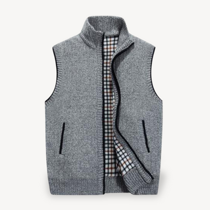 Warm Plaid Lined Men's Vest