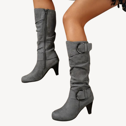 Comfortable High Heel Knee Boots for Women - OutfitLondon