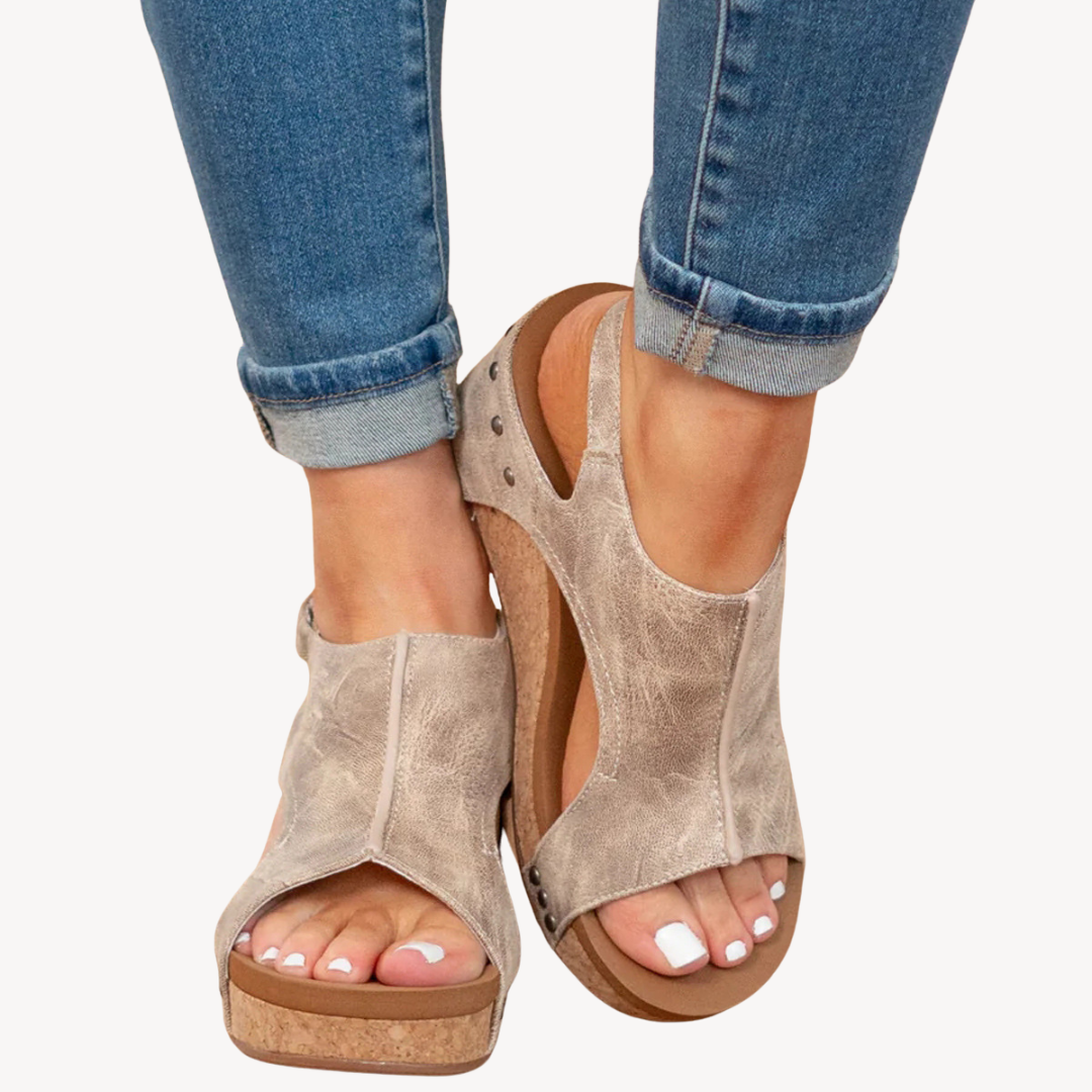 Ladies High Heel Buckle Sandals