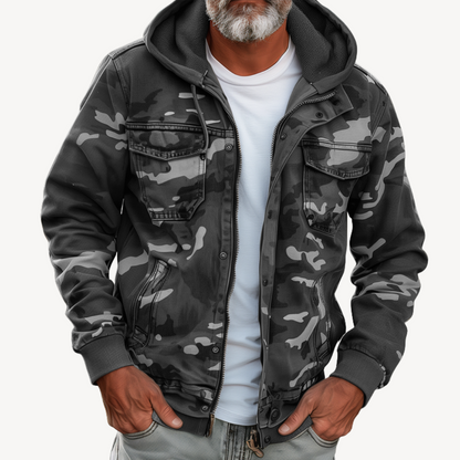 Men's Army Green Hooded Jacket