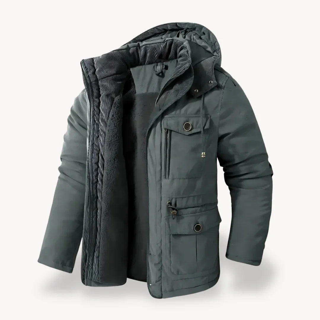 Casual Fit Waterproof Parka Coat with Pockets