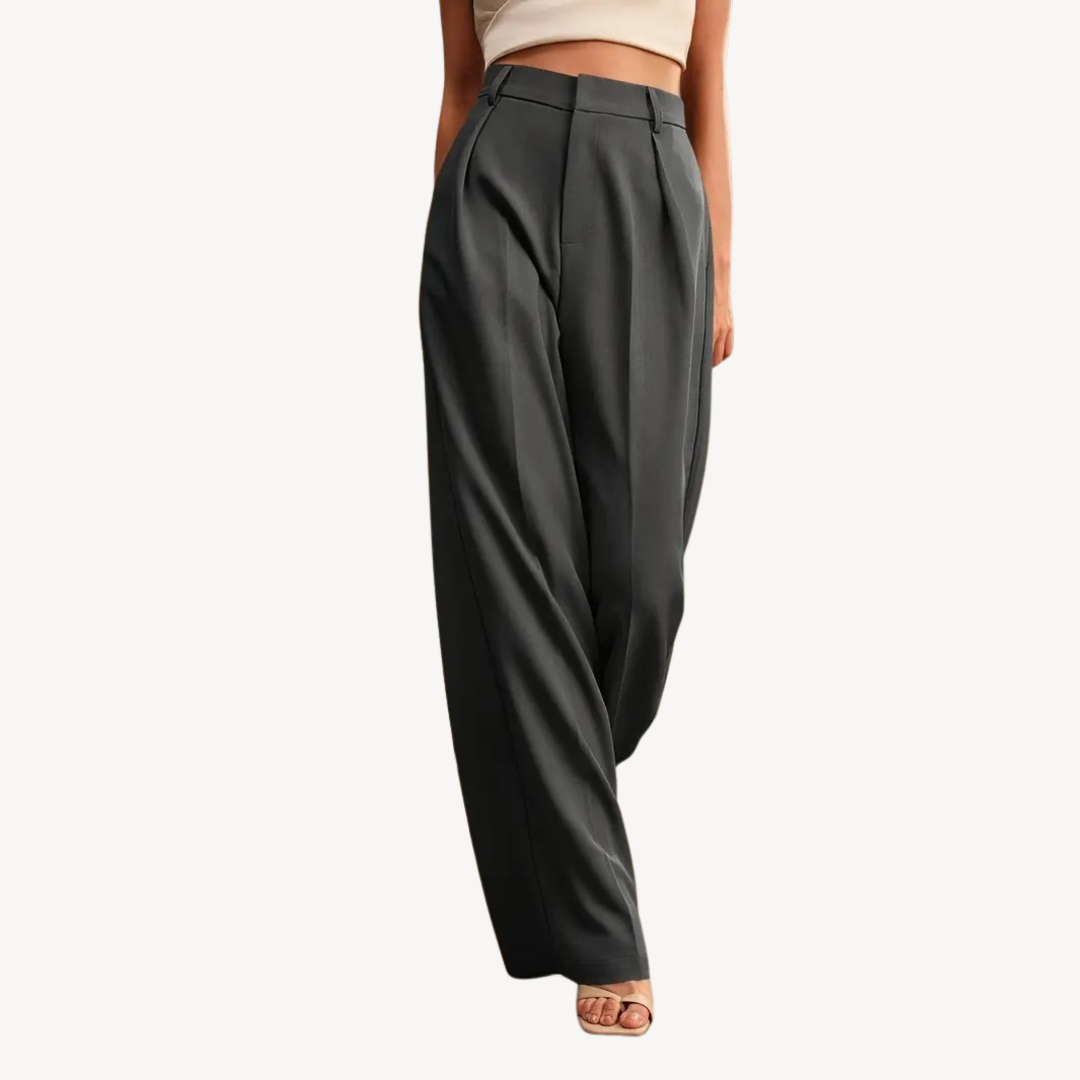 Elegant Wide Leg Women's Trousers - OutfitLondon