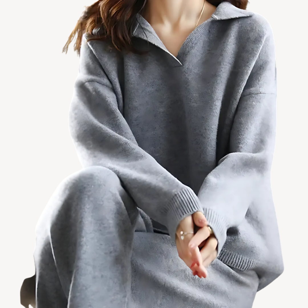 Relaxed Fit Knitted Sweater Set for Ladies