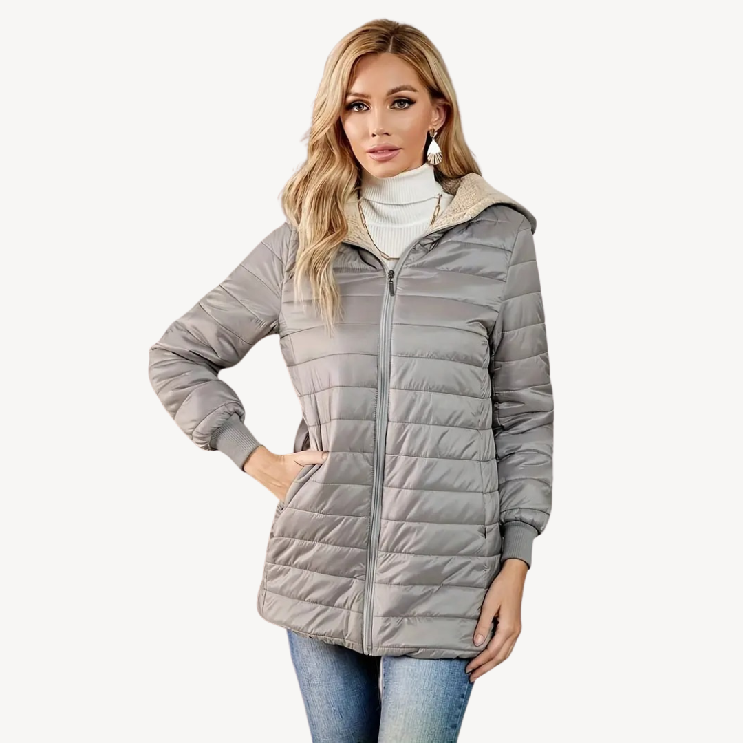 Warm Faux Fur Quilted Parka Jacket