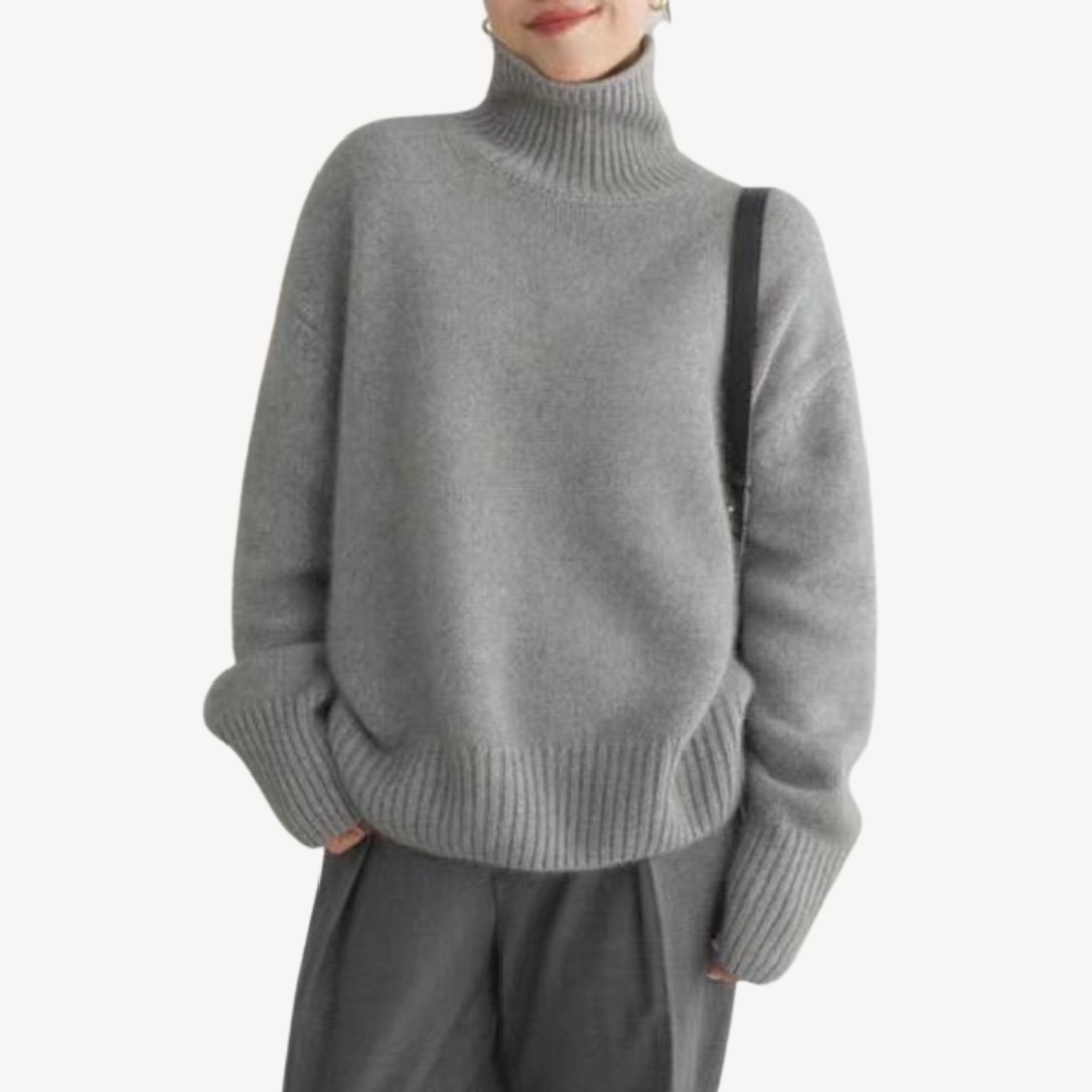 Cozy Women's Cable Knit Turtleneck Jumper