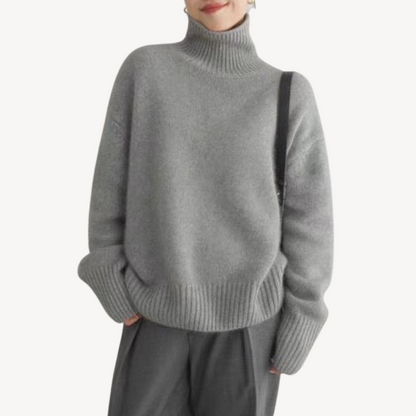 Cozy Women's Cable Knit Turtleneck Jumper