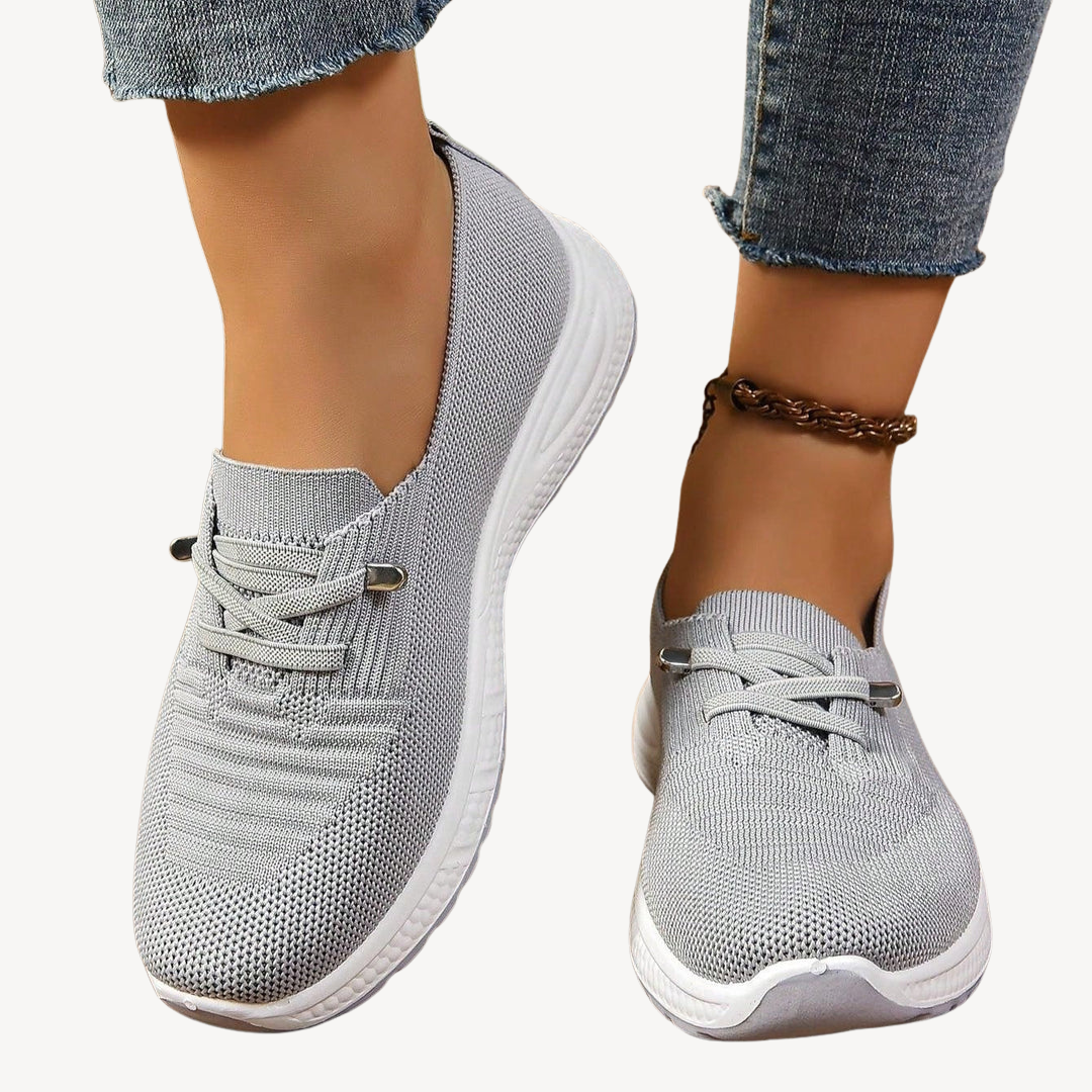 Comfortable Grey Arch Support Sneakers - OutfitLondon
