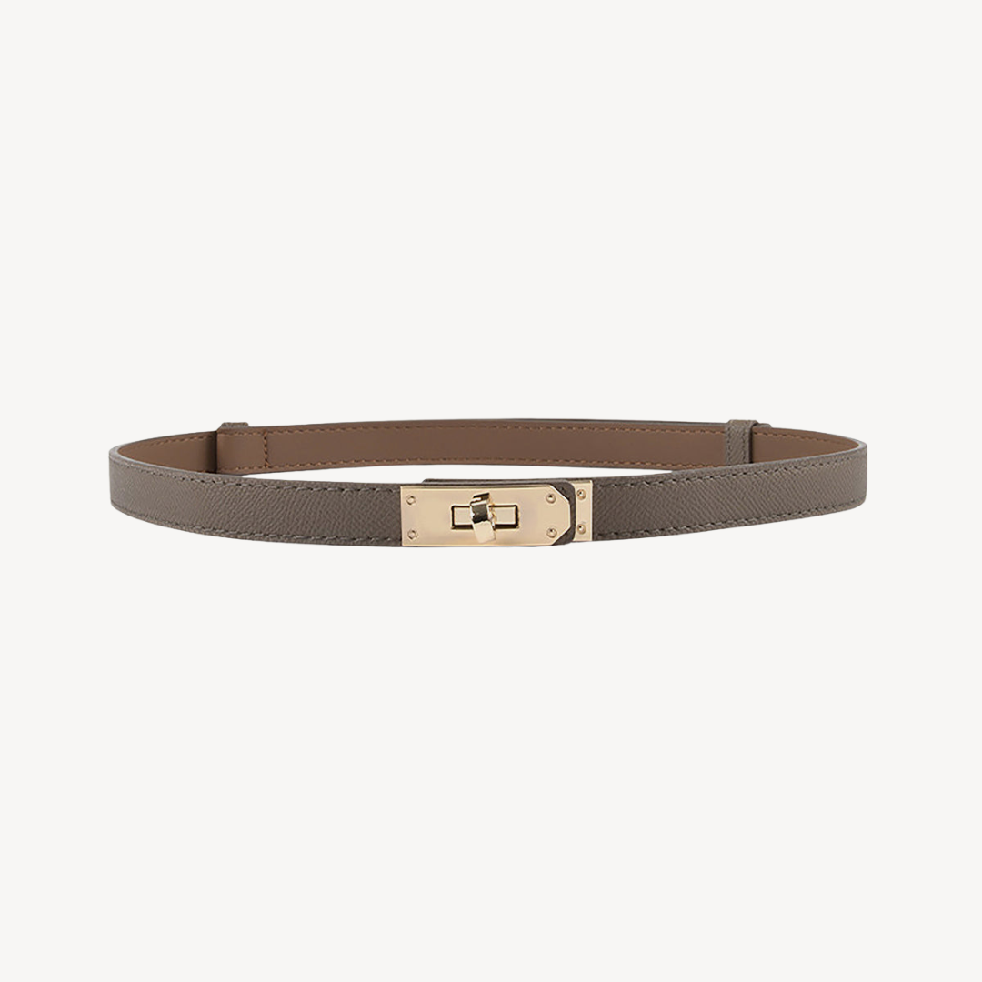 Synthetic Leather Belt with Metallic Buckle for Ladies