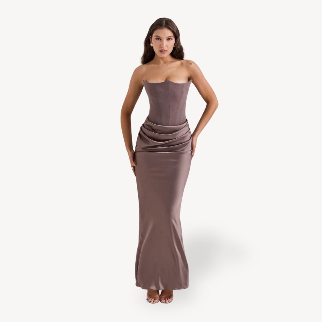 Sleeveless Luxe Evening Gown Women's Dress - OutfitLondon