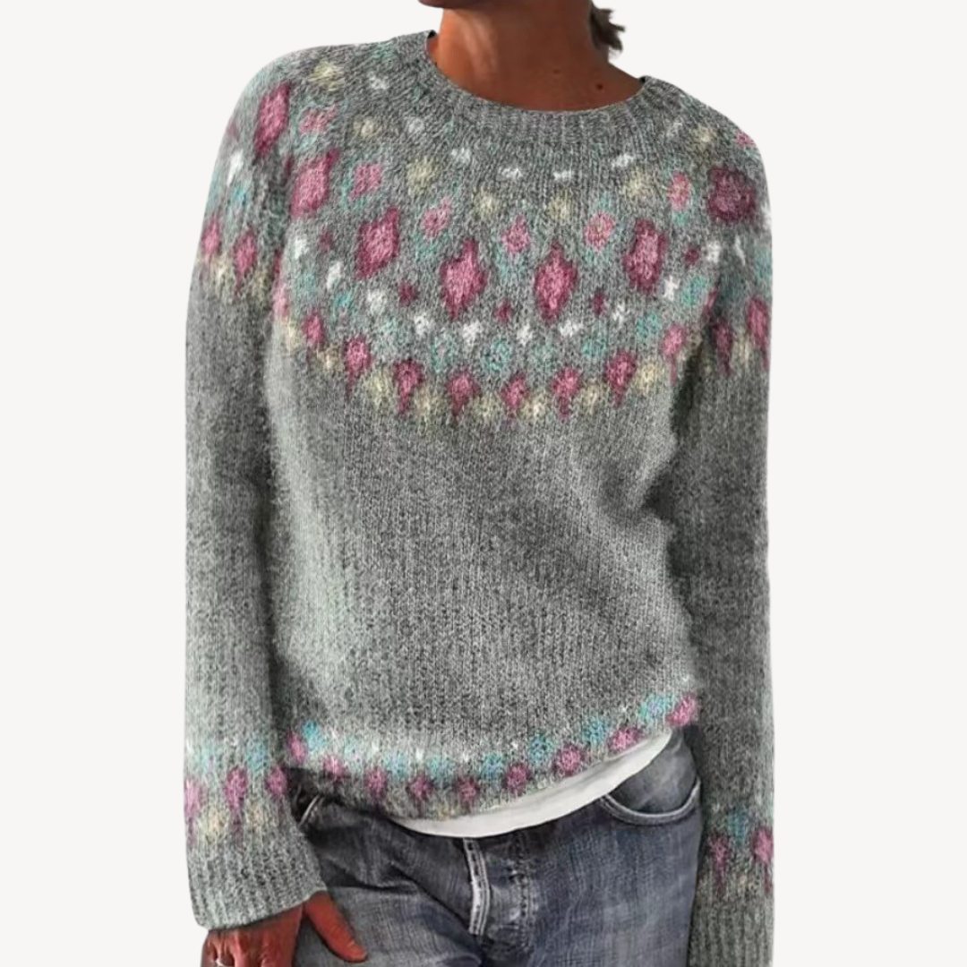 Pretty Flower Knit Sweater for Ladies