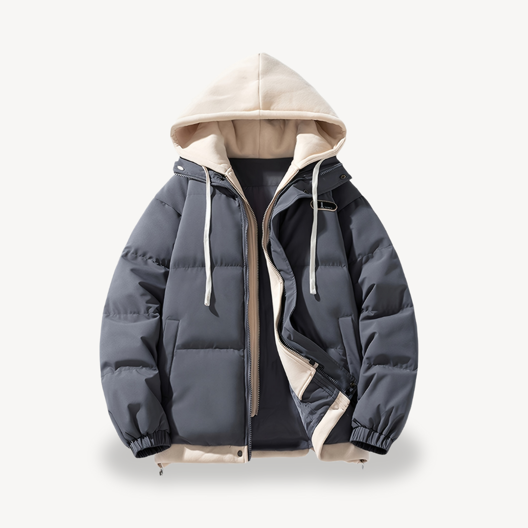 Large Mens Puffer Coat with Hood
