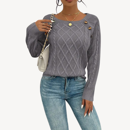 Ladies Classic Cable Knit Sweater