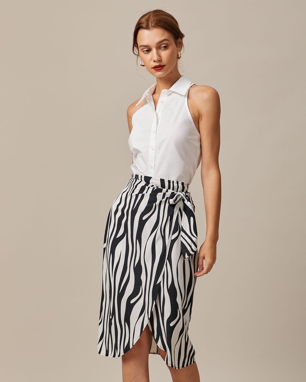 Harper | Sleeveless Collared Cotton Shirt Holiday Clothes