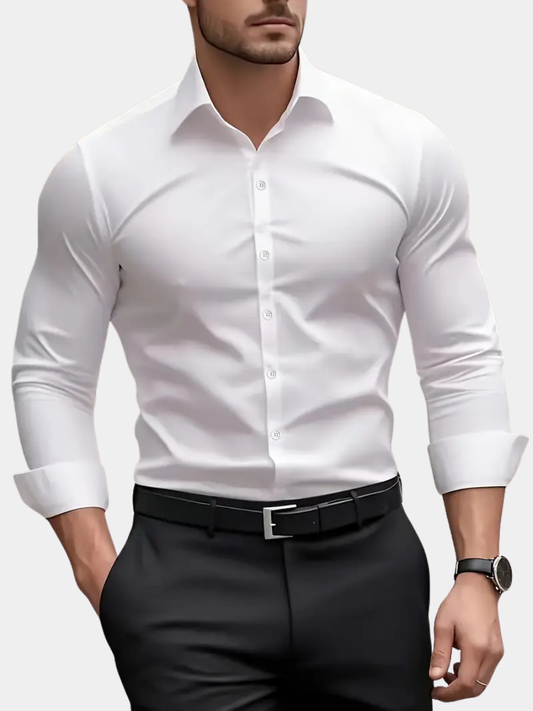 Fit Slim Mens Long Sleeve Casual Shirt - OutfitLondon