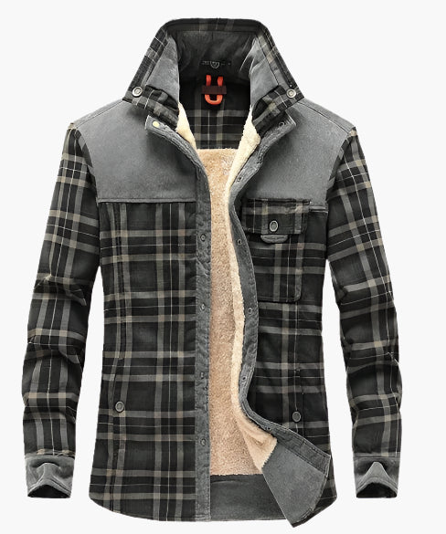 Comfortable Plaid Flannel Lined Shirt Jacket