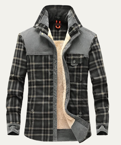 Warm Plaid Fleece Lined Jacket