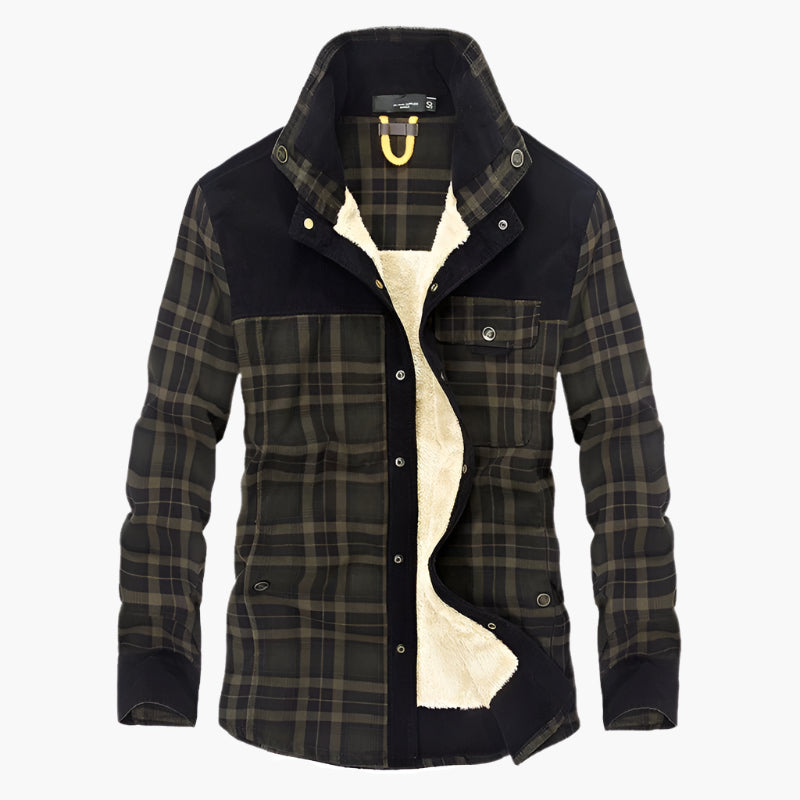Warm Plaid Fleece Lined Jacket
