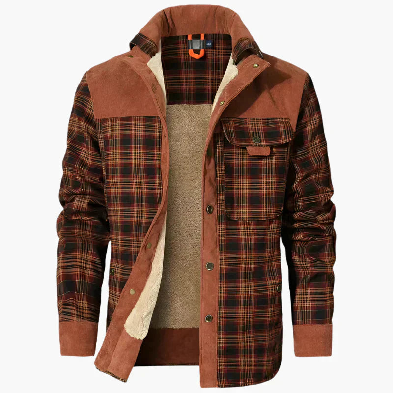Comfortable Plaid Flannel Lined Shirt Jacket