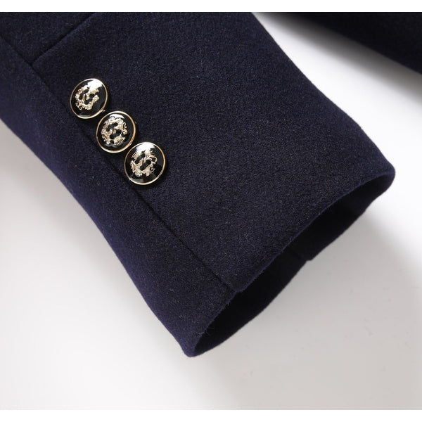 Classic Men's Long Coat with Button Front