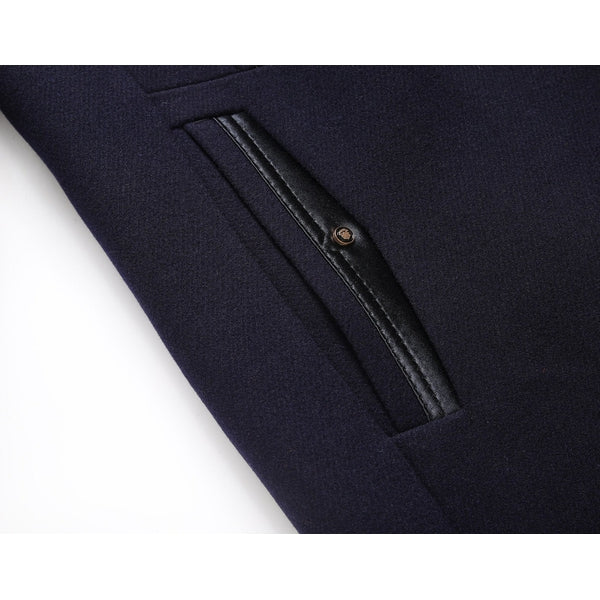 Classic Men's Long Coat with Button Front