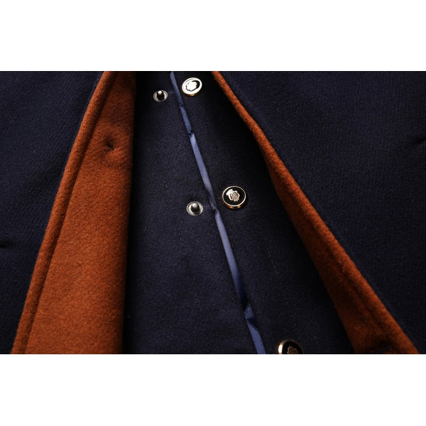 Classic Men's Long Coat with Button Front