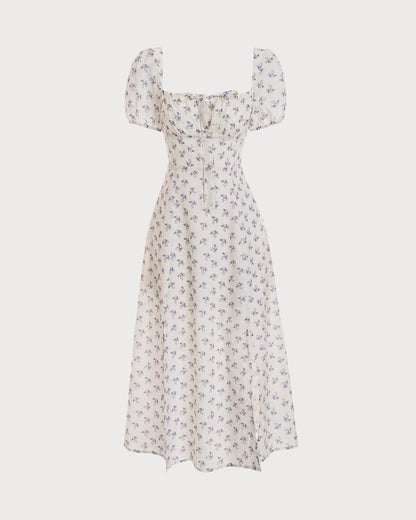 Helena | Ruched Fit Short Sleeve Floral Summer Dress