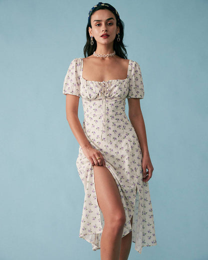 Elegant Floral Short Dress for Women - OutfitLondon