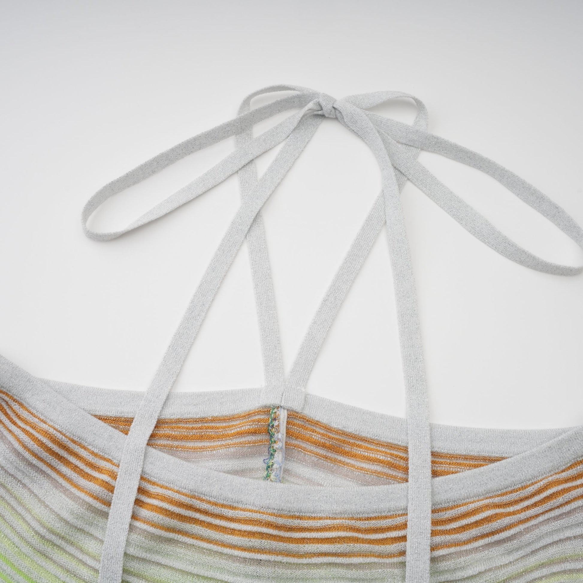 Helene | Sleeveless Halterneck Striped Maxi Dress